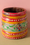 Vintage Hand Painted Wooden Pot (Re-worked) - 241