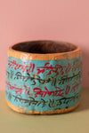 Vintage Hand Painted Wooden Pot (Re-worked) - 272