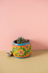 Vintage Hand Painted Wooden Pot (Re-worked) - 293