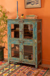 Vintage Turquoise Display Cabinet