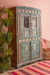Highly Decorated Vintage Almirah <p>W:126cm D:47cm H:205cm </p>