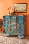 Vintage Light Blue Wooden Chest