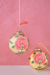 Gold Kashmiri Bauble with Hand Painted Rose Design