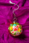 Gold Kashmiri Bauble with Hand Painted Flower Design