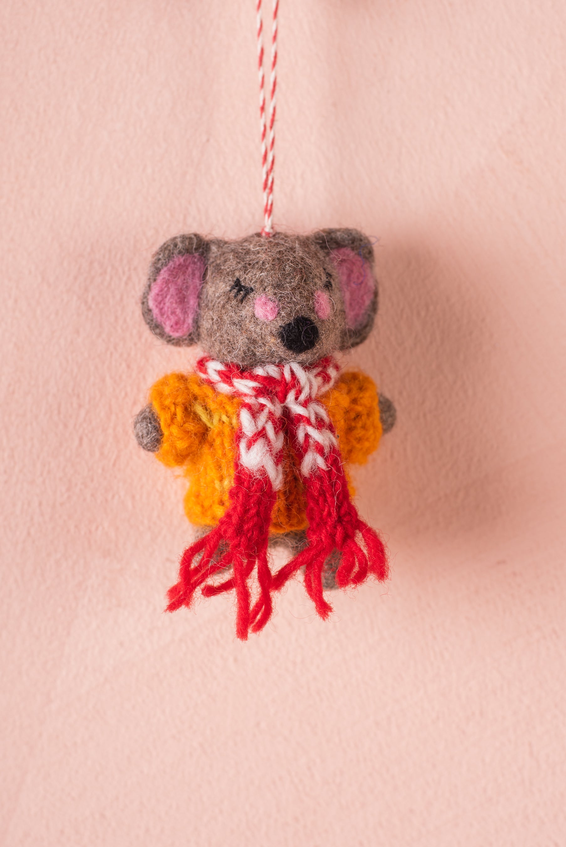 Felt Mouse in a Jumper Decoration Ian Snow Ltd