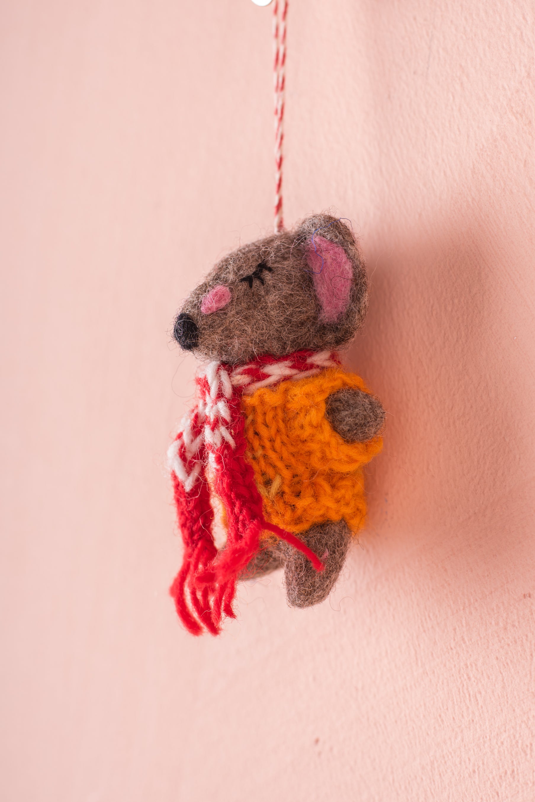 Felt Mouse in a Jumper Decoration Ian Snow Ltd