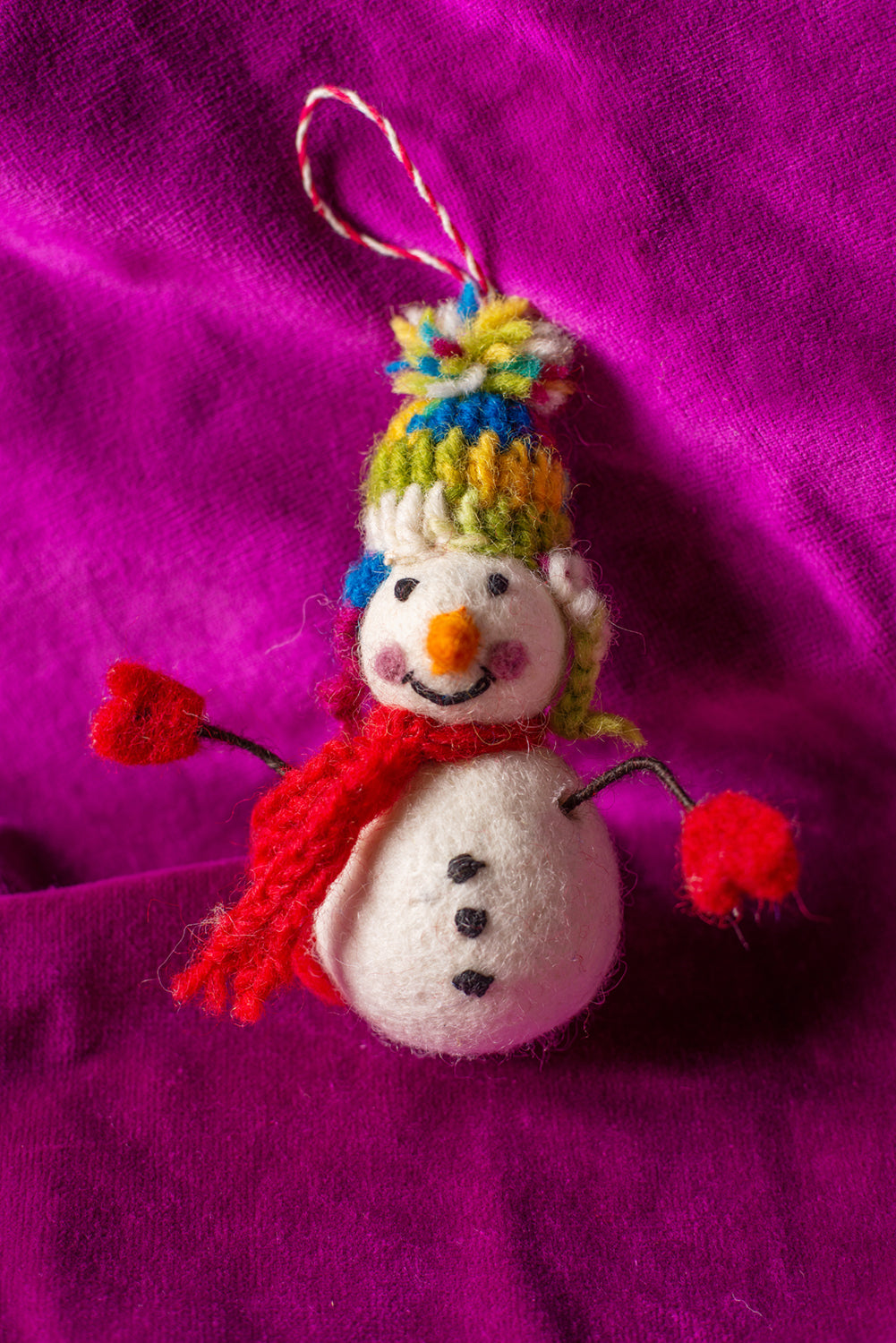 Felt Snowman with Hat Decoration