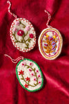 Trio of Embroidered Felt Decorations