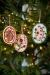 Trio of Embroidered Felt Decorations