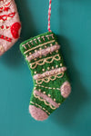 Trio of Embroidered Felt Stocking Decorations