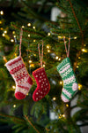 Trio of Embroidered Felt Stocking Decorations
