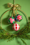 Set of Three Hand Painted Baubles