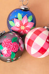 Set of Three Hand Painted Baubles