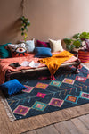 Aderfi Mallard Blue 100% Recycled Large Cotton Rug
